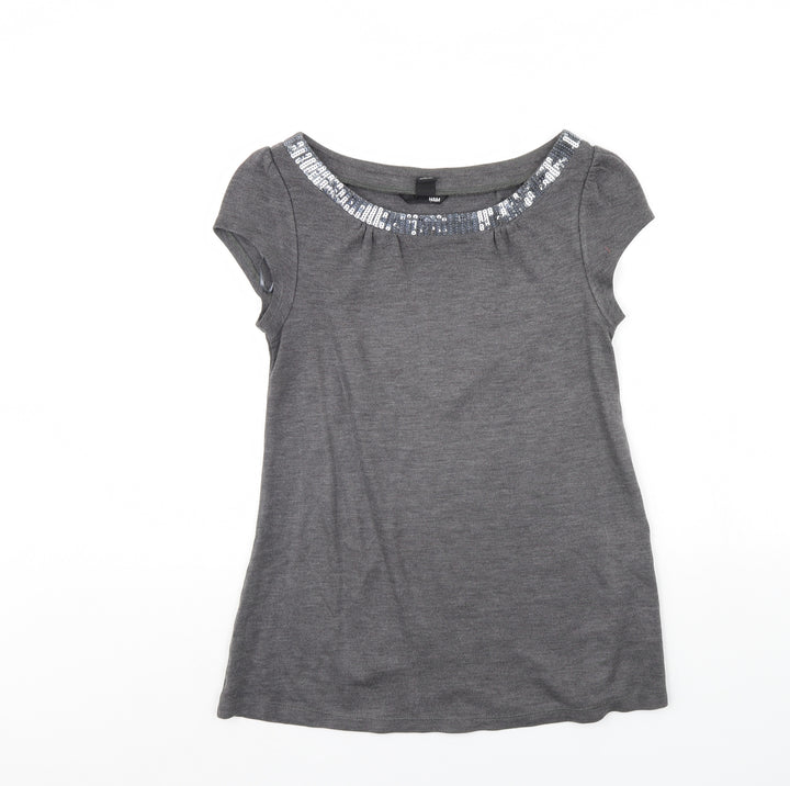 H&M Womens Grey   Basic Blouse Size M
