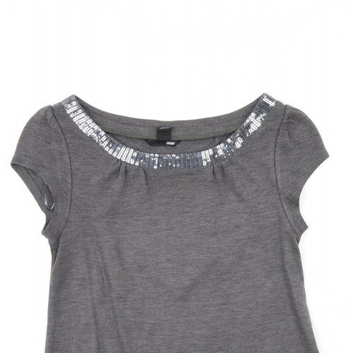 H&M Womens Grey   Basic Blouse Size M