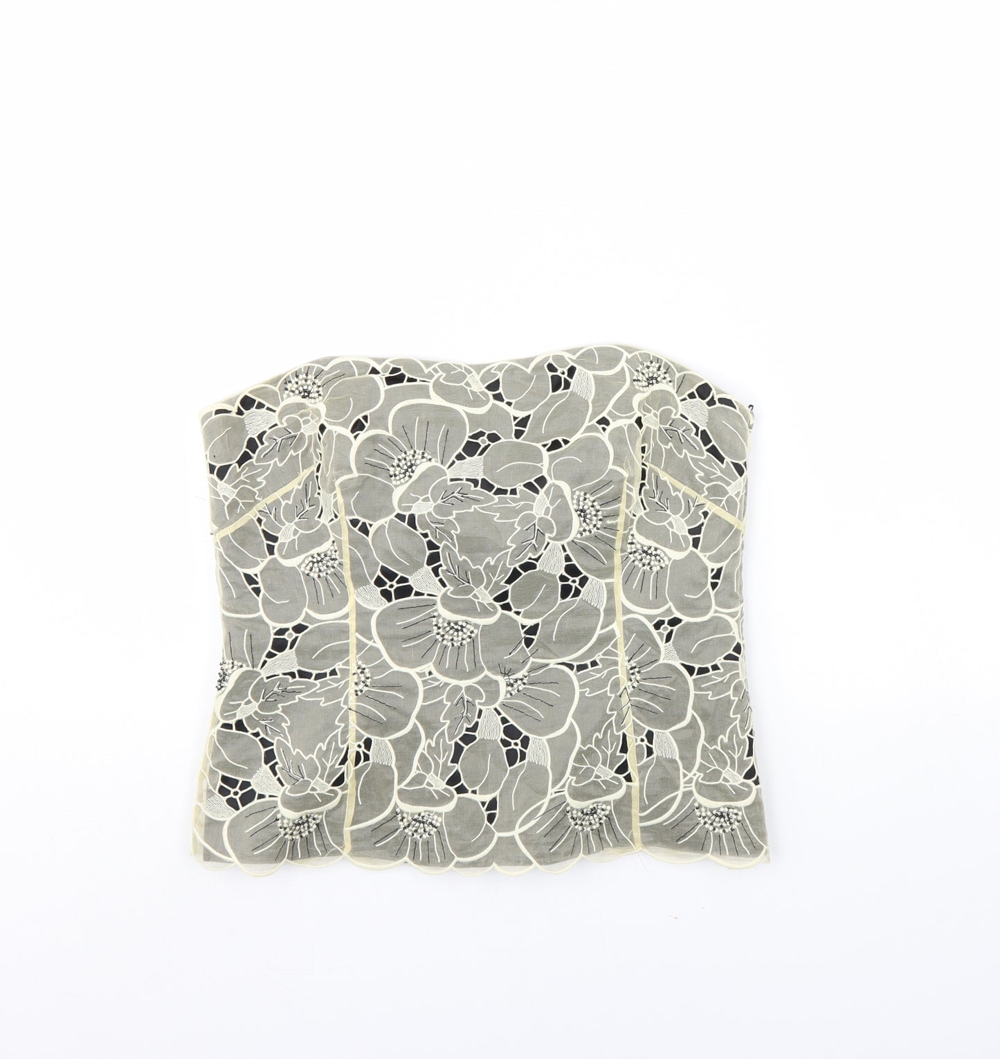 Coast Womens Ivory Floral  Cropped Tank Size 12