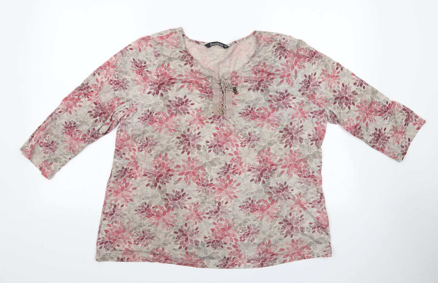 Bonmarché Womens Multicoloured Floral  Basic Blouse Size 20  - Floral Print Top