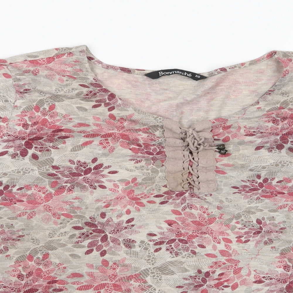 Bonmarché Womens Multicoloured Floral  Basic Blouse Size 20  - Floral Print Top