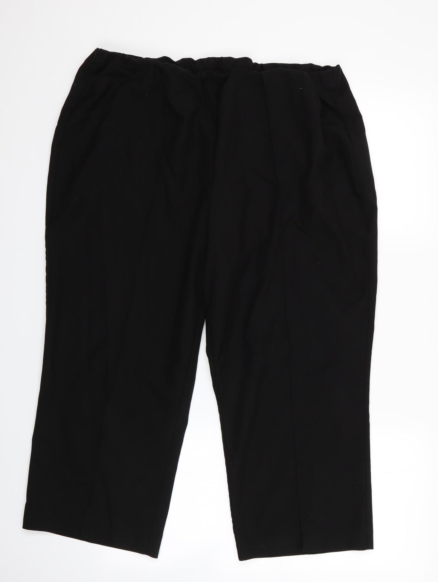 Bonmarché Womens Black   Cropped Trousers Size 20 L22 in - Elasticated Cropped Trouser Black