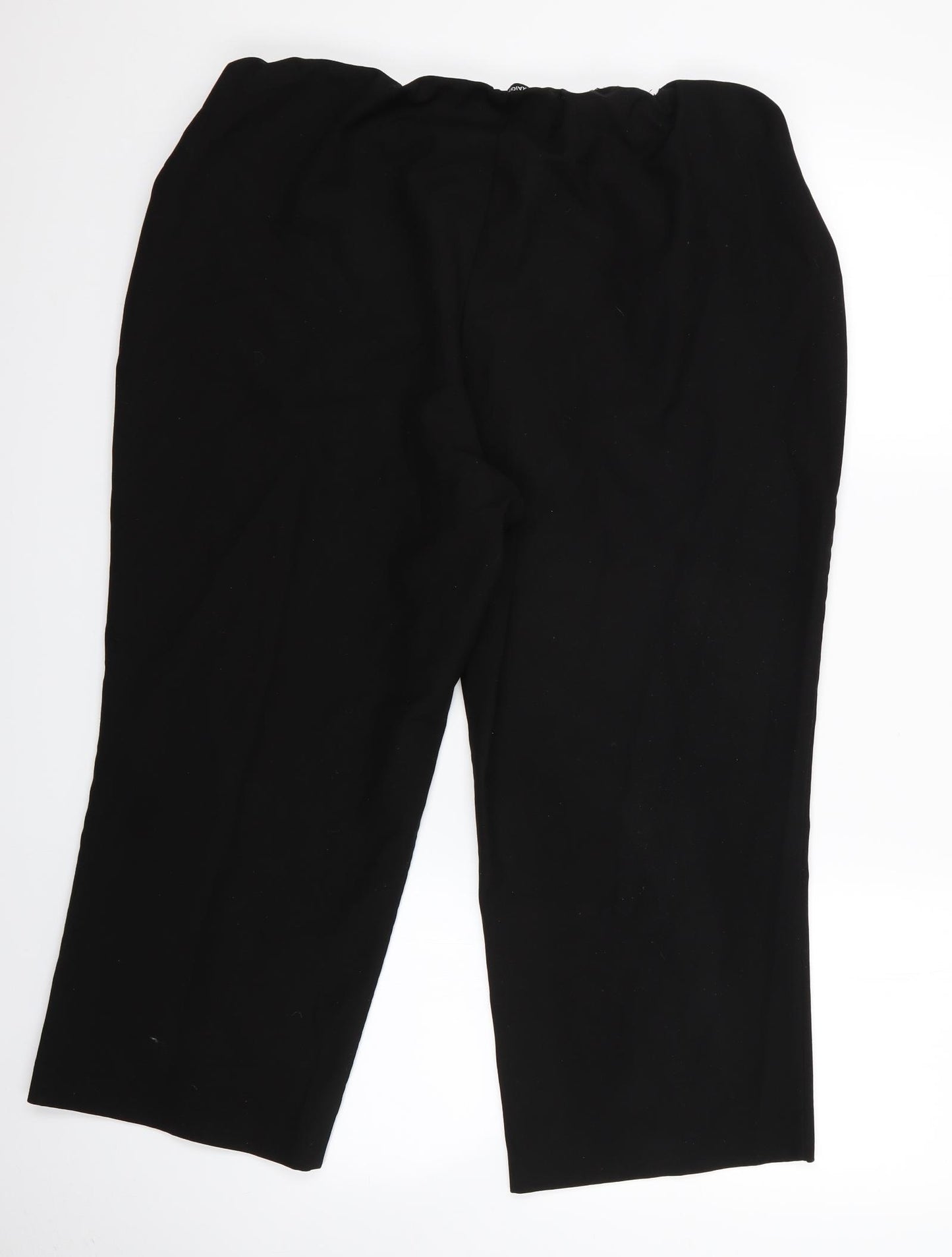 Bonmarché Womens Black   Cropped Trousers Size 20 L22 in - Elasticated Cropped Trouser Black