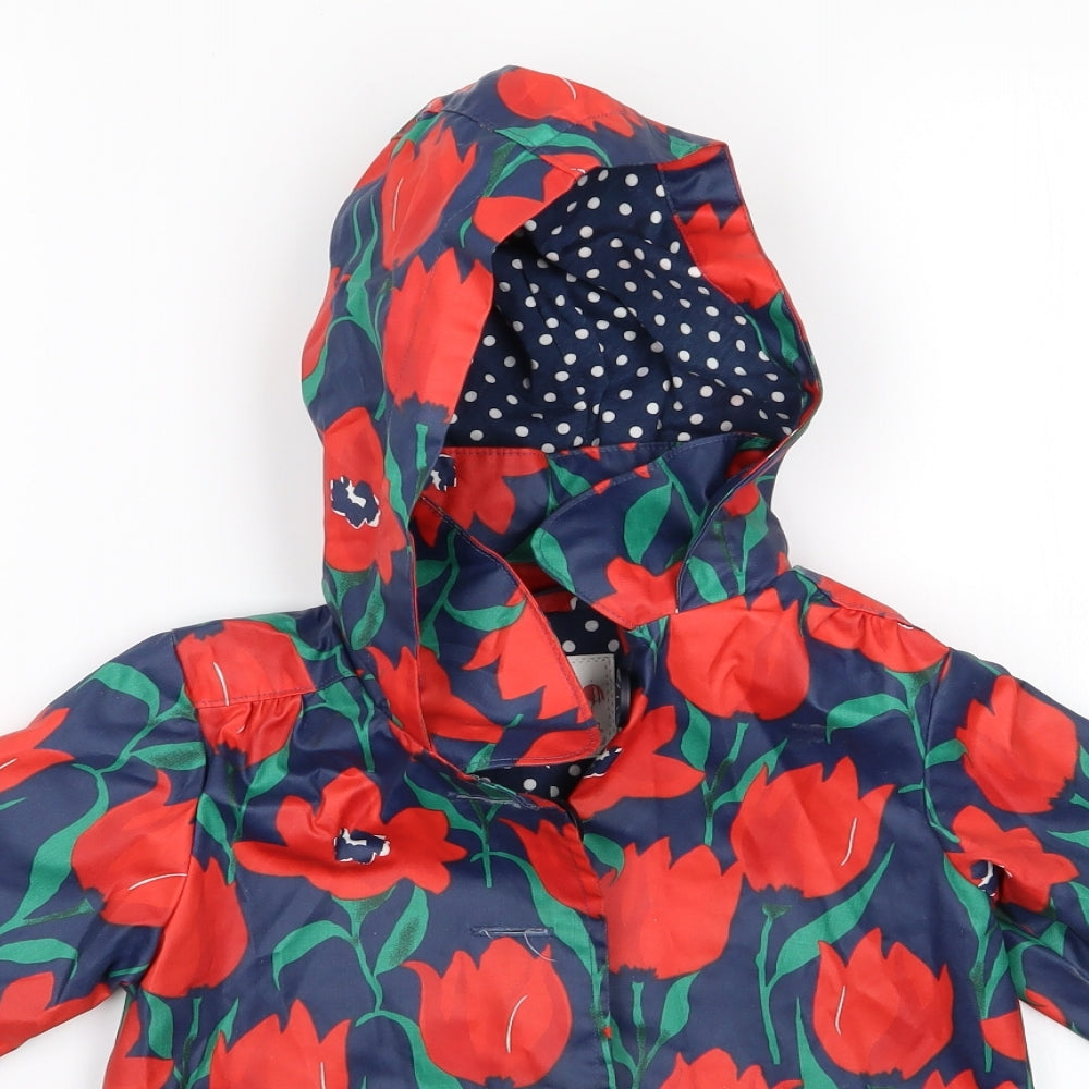 NEXT Girls Multicoloured Floral  Rain Coat Coat Size 2-3 Years  - Next Floral Raincoat