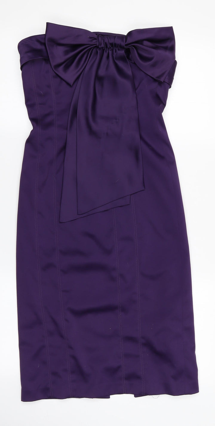 Atmosphere Womens Purple Ball Gown Size 8 - Strapless Dress Purple with Bow Front
