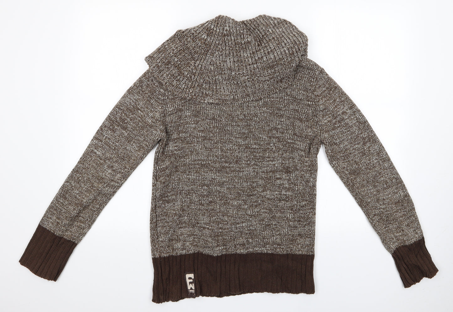 4Wards Womens Brown   Pullover Jumper Size L  - Cowl Neck Sweater