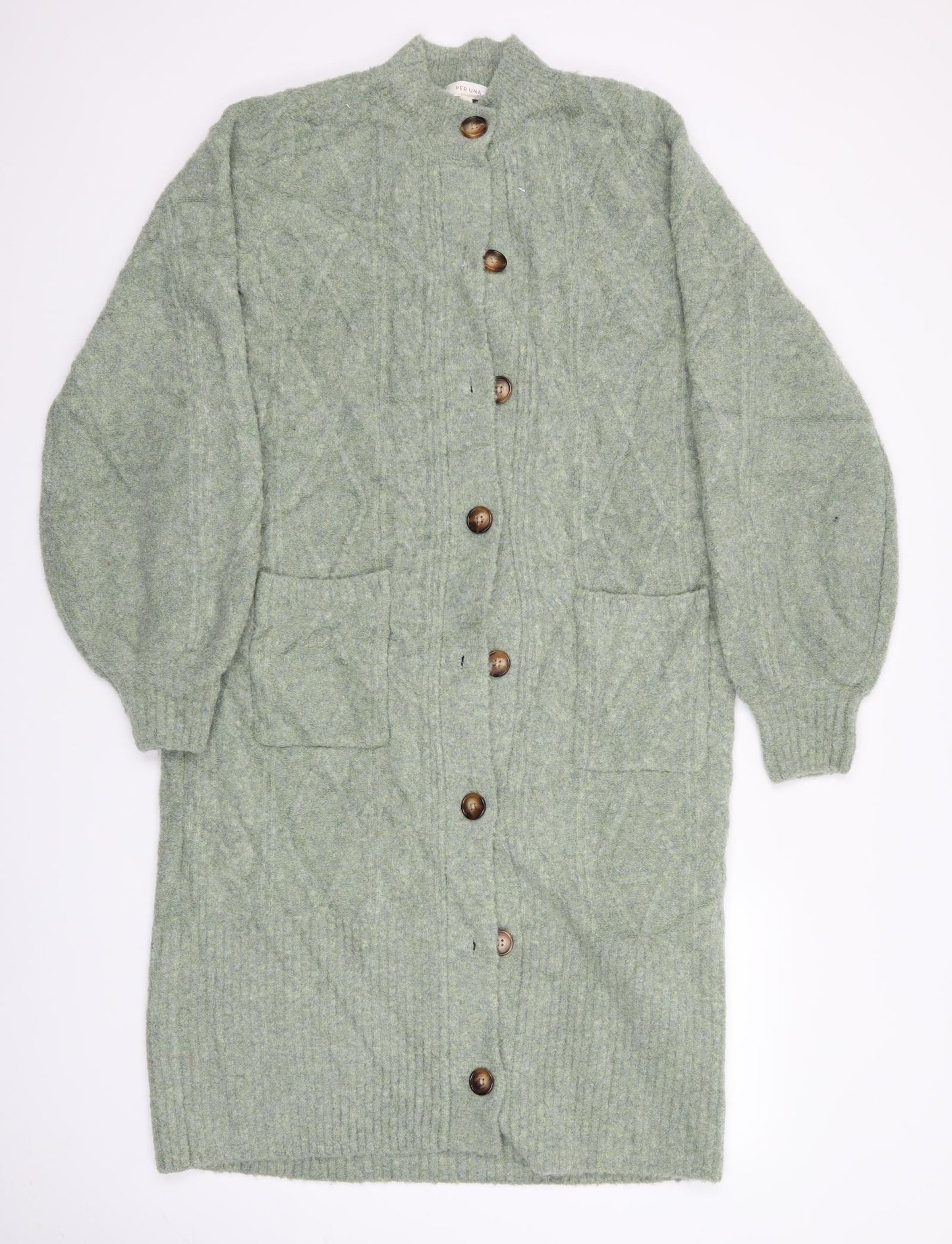 Per Una Womens Green   Cardigan Jumper Size M  - Longline Cardigan
