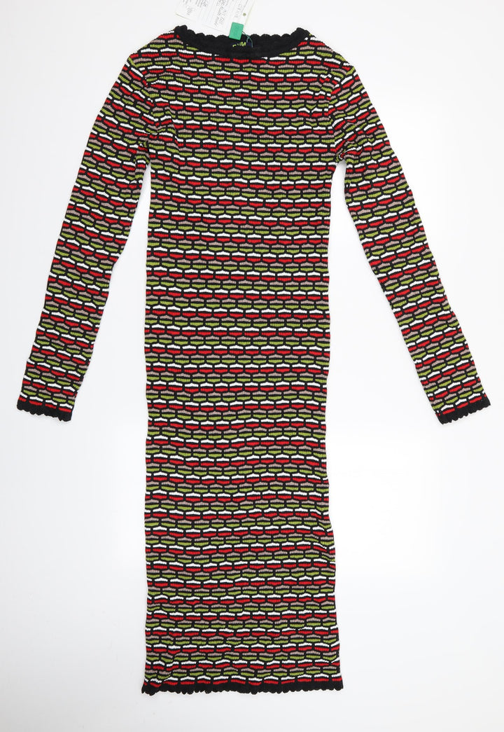 BHM Womens Multicoloured Geometric Bodycon - BHM Dress - Sample Dress