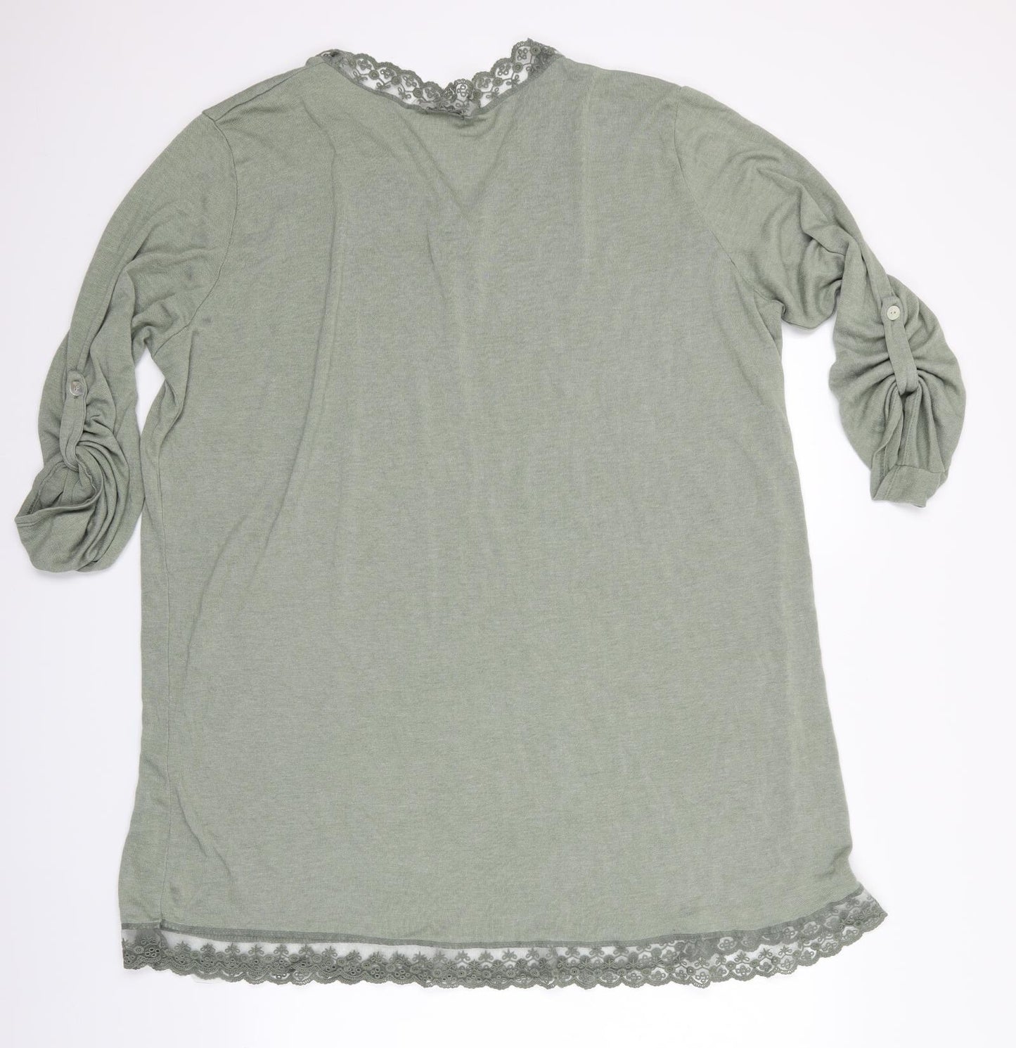 Made in Italy Womens Green   Tunic T-Shirt   - Jersey like longline top