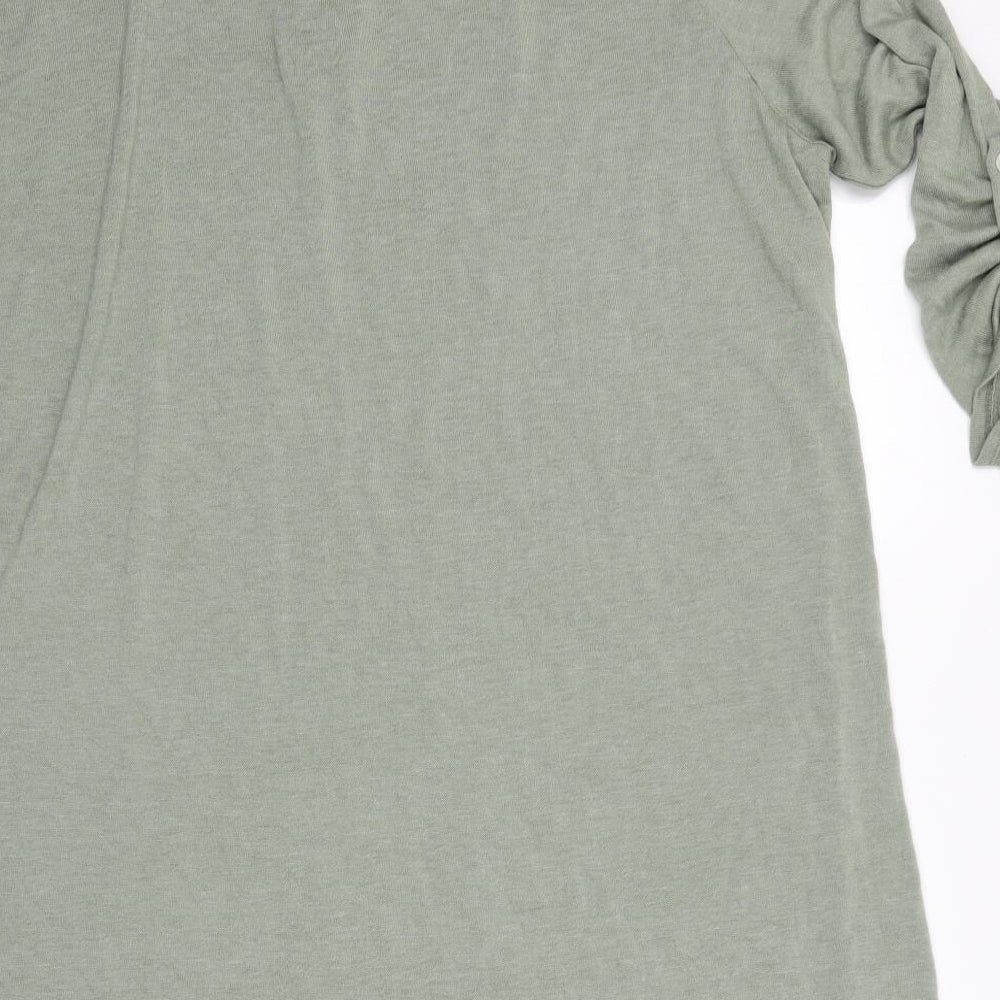 Made in Italy Womens Green   Tunic T-Shirt   - Jersey like longline top