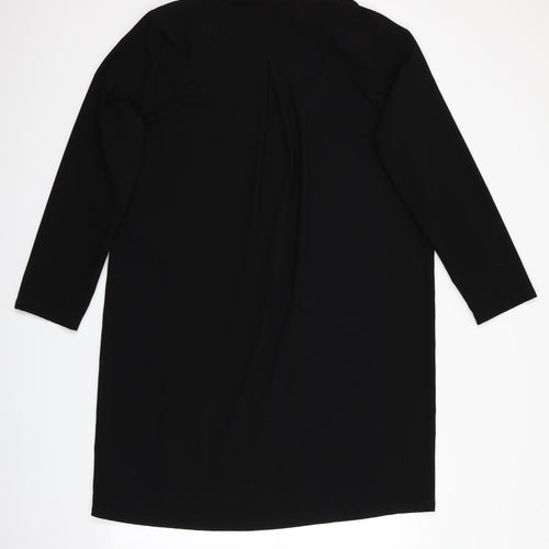 DOROTHEY PERKINS Womens Black   Jacket  Size 14  - Black, non fastening, lightweight longline jacket