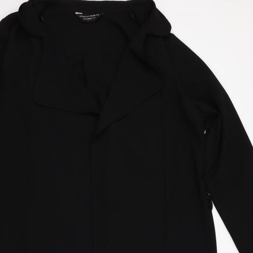 DOROTHEY PERKINS Womens Black   Jacket  Size 14  - Black, non fastening, lightweight longline jacket