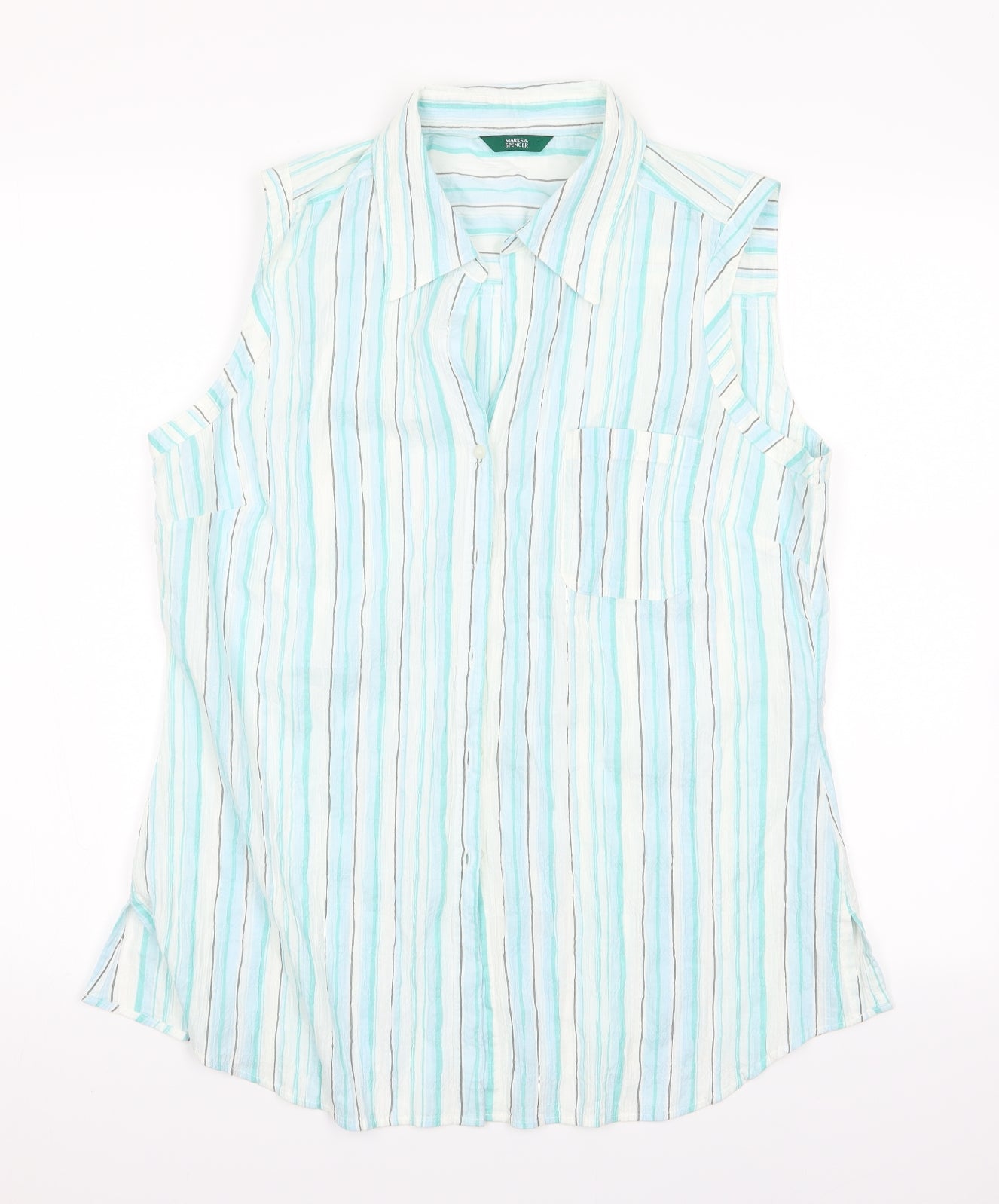 Marks and Spencer Womens Multicoloured Striped  Basic Blouse Size 16  - Sleeveless blouse
