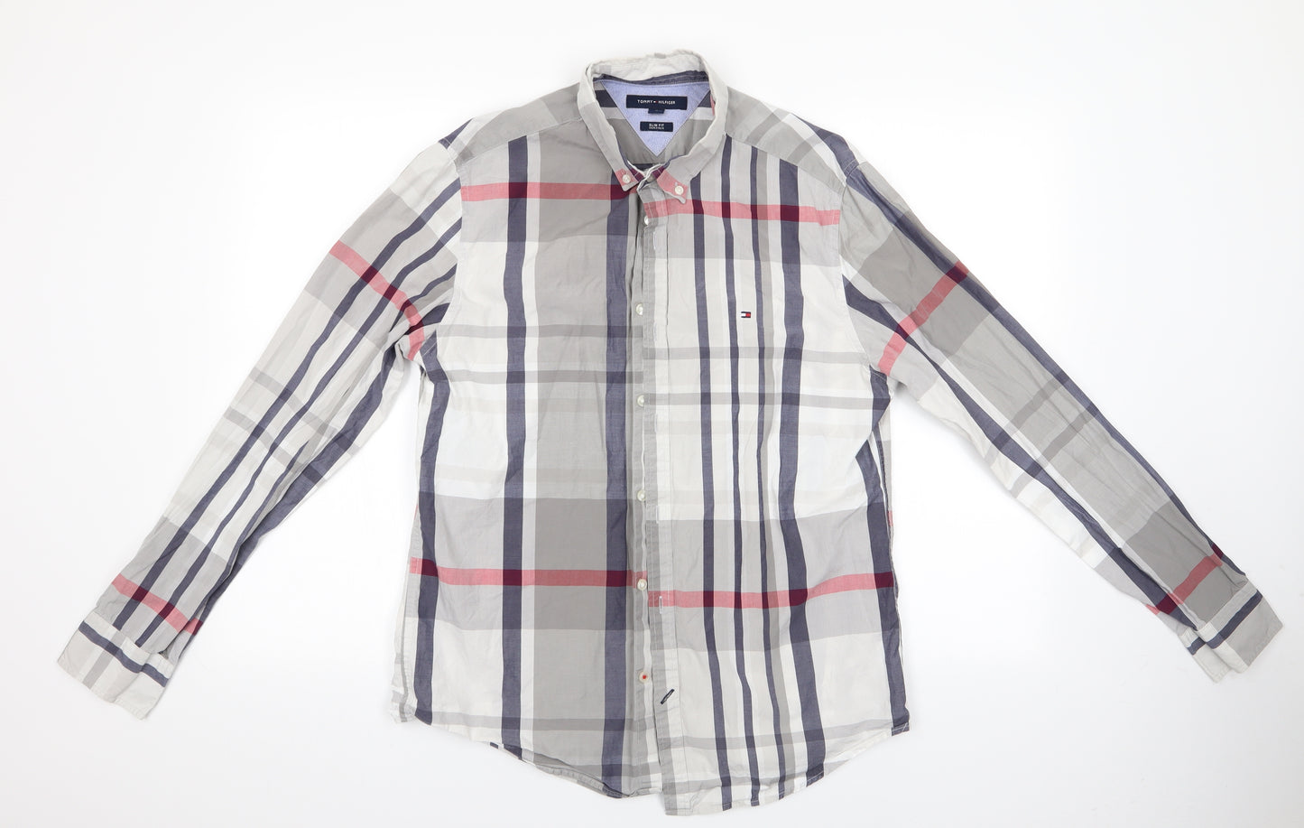 Tommy Hilfiger Mens Multicoloured Check   Button-Up Size M  - tommy hilfiger