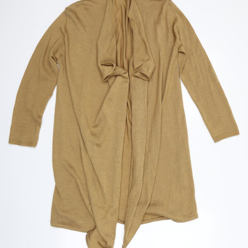 Lyza Fashion Womens Brown   Cardigan Jumper Size M  - Waterfall Cardigan