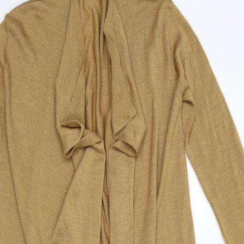 Lyza Fashion Womens Brown   Cardigan Jumper Size M  - Waterfall Cardigan