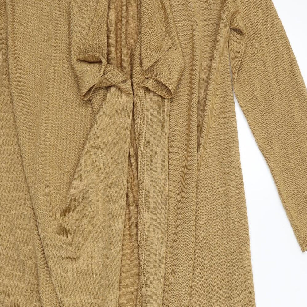 Lyza Fashion Womens Brown   Cardigan Jumper Size M  - Waterfall Cardigan