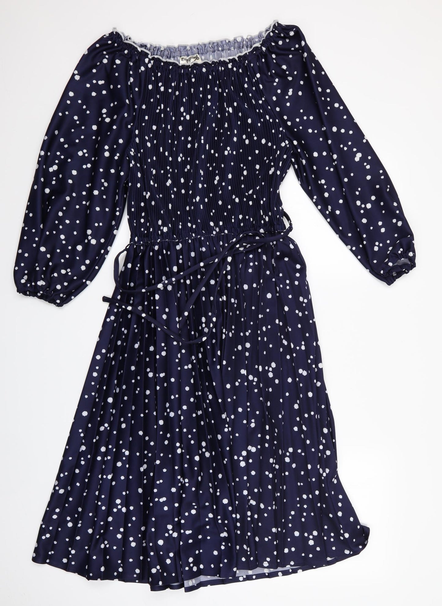 Forever Young Womens Blue Polka Dot  Fit & Flare  Size 16  - Forever Young Dress