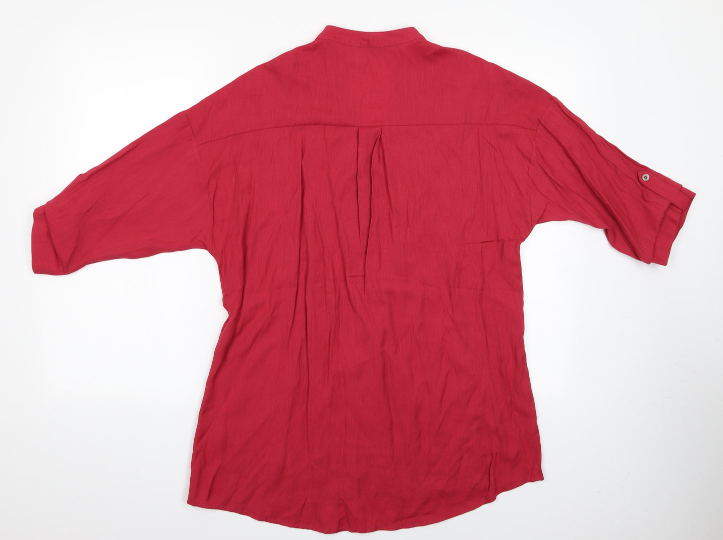 Viz A Viz Womens Pink   Basic Blouse Size M  - Viz A Viz Blouse Mandarin