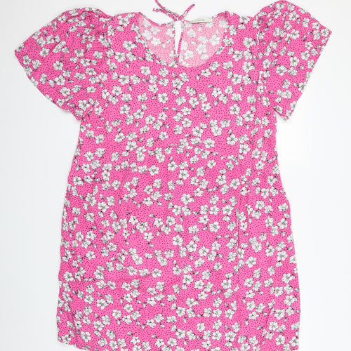 George Womens Pink Floral  A-Line    - George Pink Dress Floral
