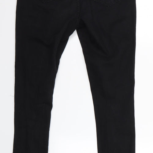 Preworn Womens Black   Skinny Jeans Size 28 L27 in - Ripped Style Jeans Black
