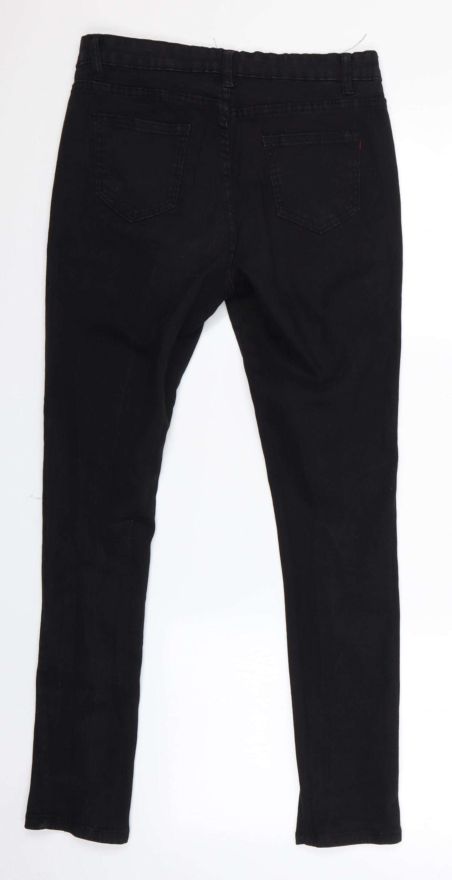 Preworn Womens Black   Skinny Jeans Size 28 L27 in - Ripped Style Jeans Black