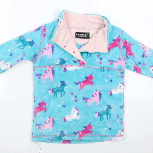 Equitech Girls Multicoloured Animal Print  Pullover Casual Size XL  - Unicorn logo Fleece
