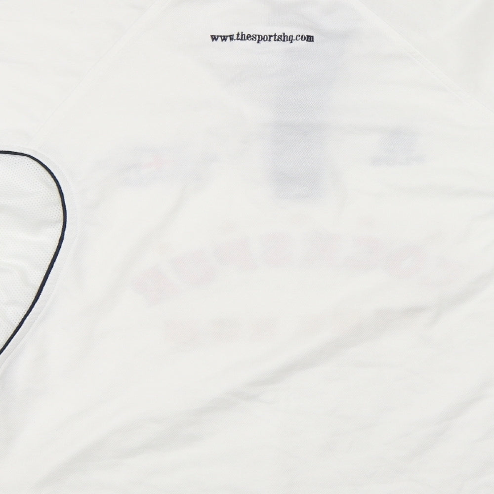 Preoworn Mens White    Polo Size M  - Cockspur cricket