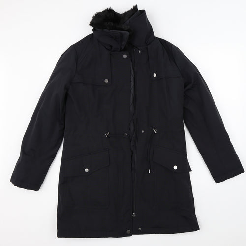 Marks & Spencer Womens Black   Overcoat Coat Size S