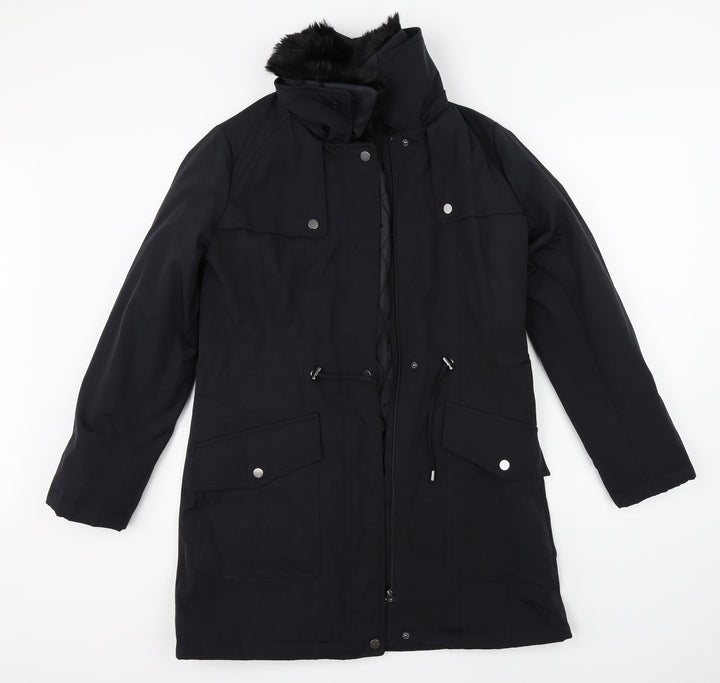 Marks & Spencer Womens Black Overcoat Coat Size S