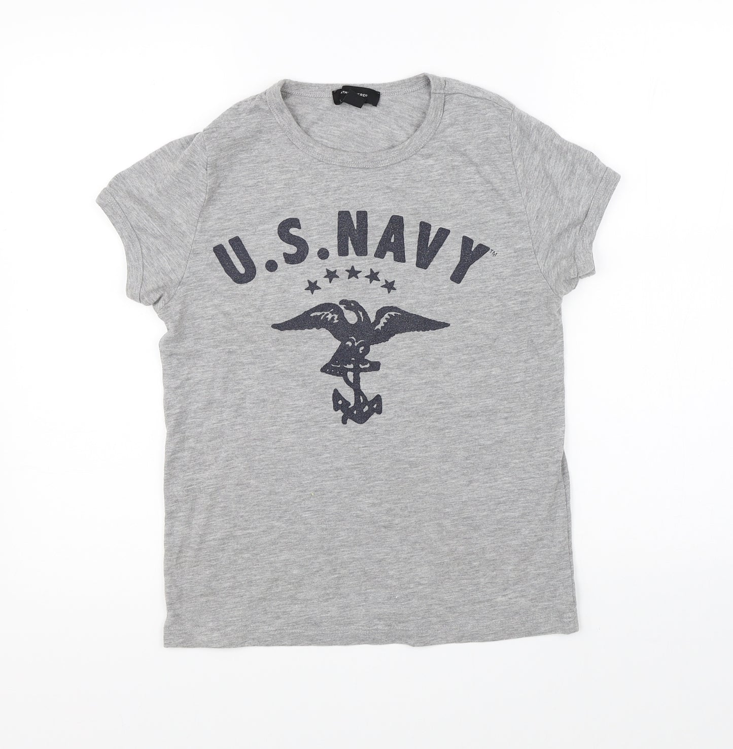 Atmosphere Womens Grey   Basic T-Shirt Size 10  - navy