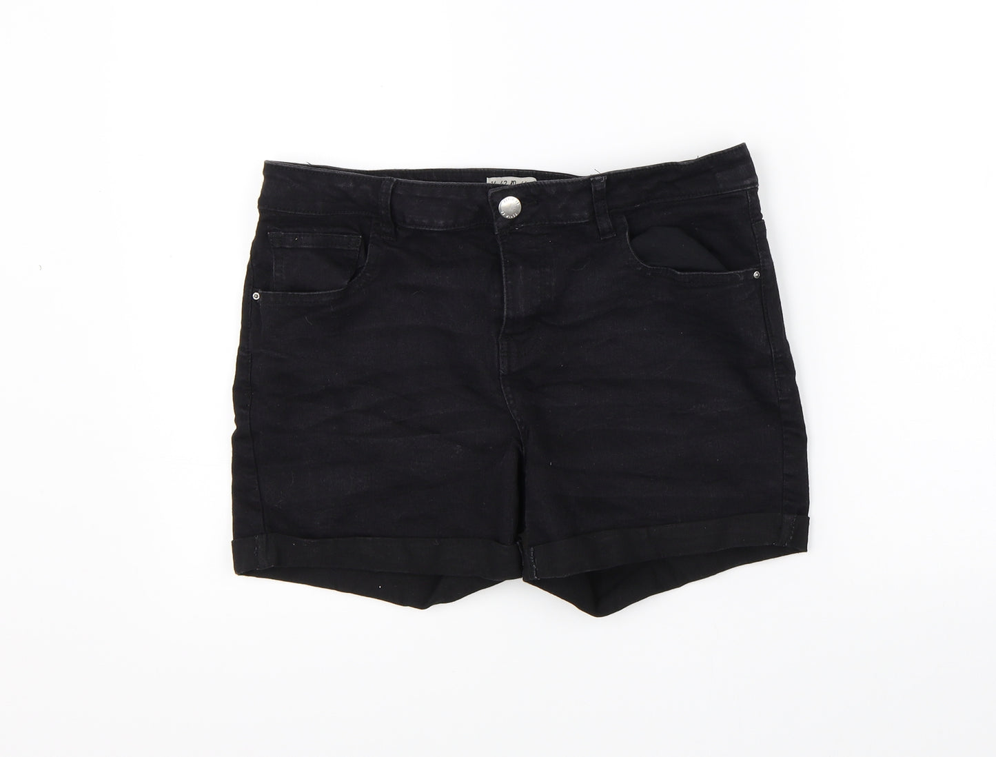 Denim Co Womens Black  Denim Hot Pants Shorts Size 14