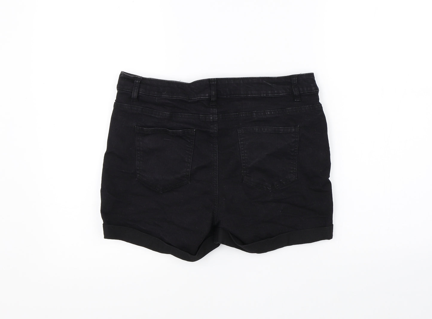 Denim Co Womens Black  Denim Hot Pants Shorts Size 14