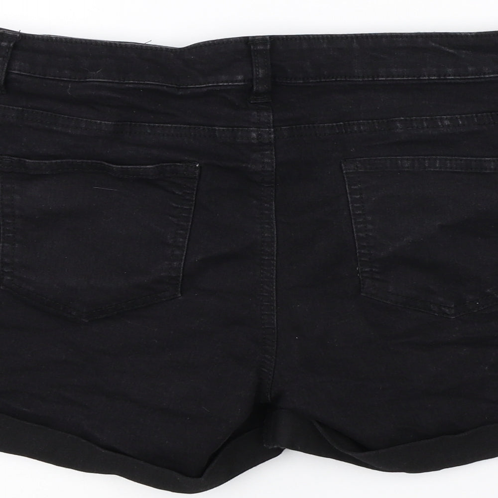 Denim Co Womens Black  Denim Hot Pants Shorts Size 14