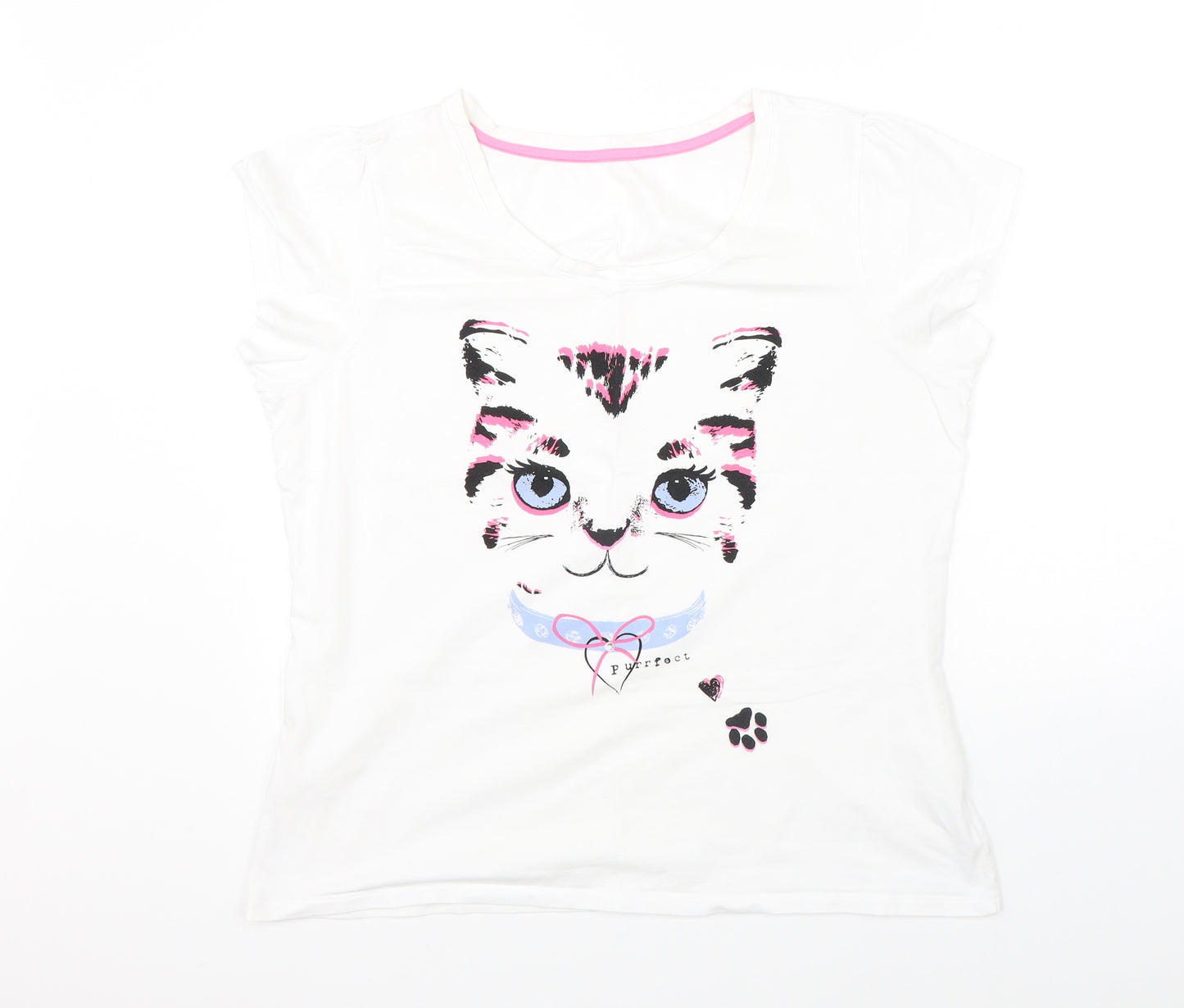 George Womens White    Nightshirt Size 22  - cat
