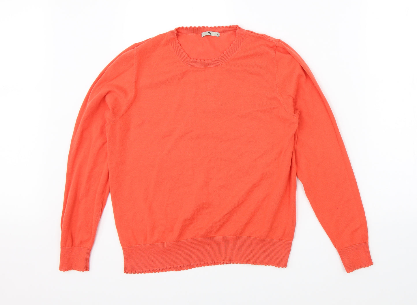 TU Womens Orange   Pullover Jumper Size 16