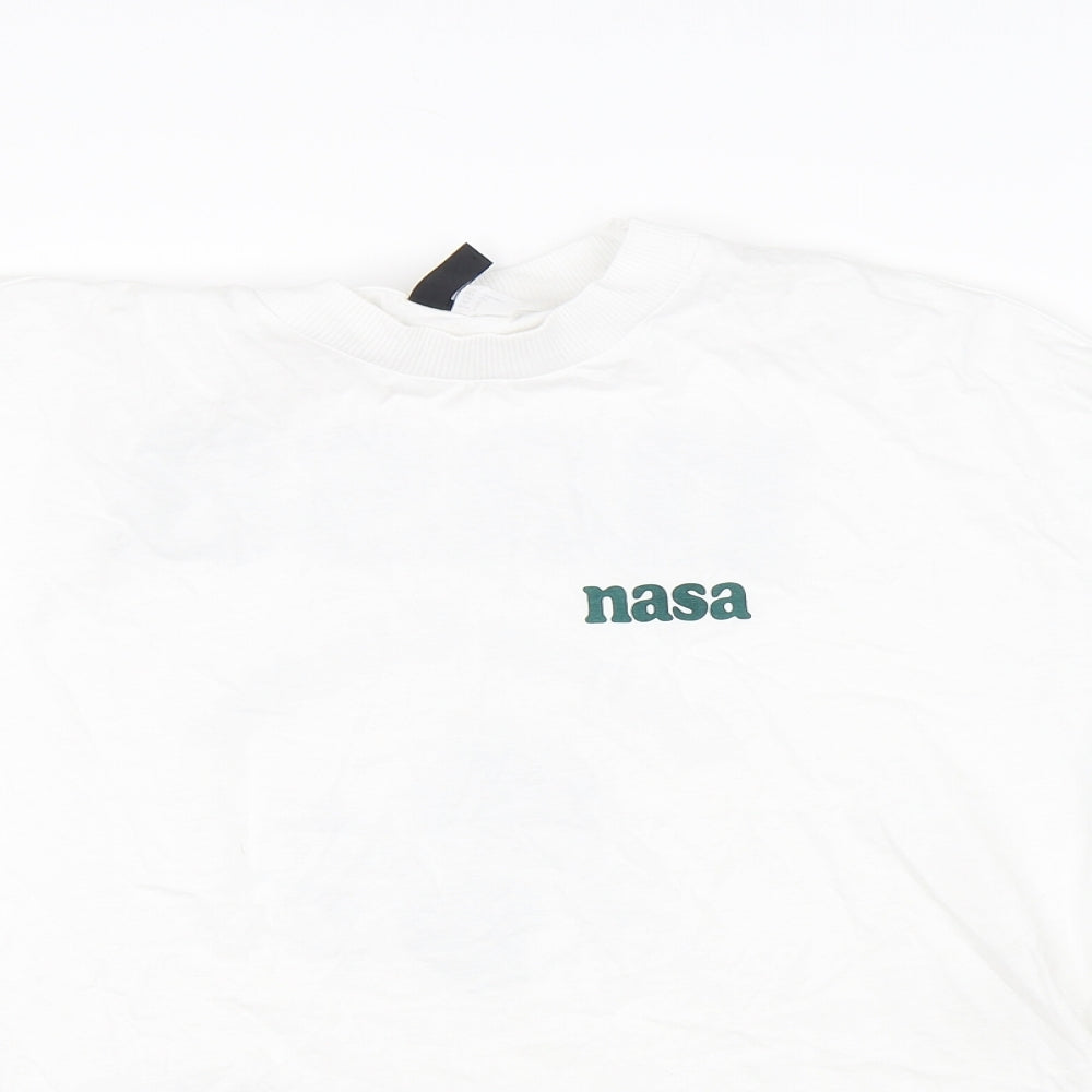 Divided Mens White    T-Shirt Size S  - nasa