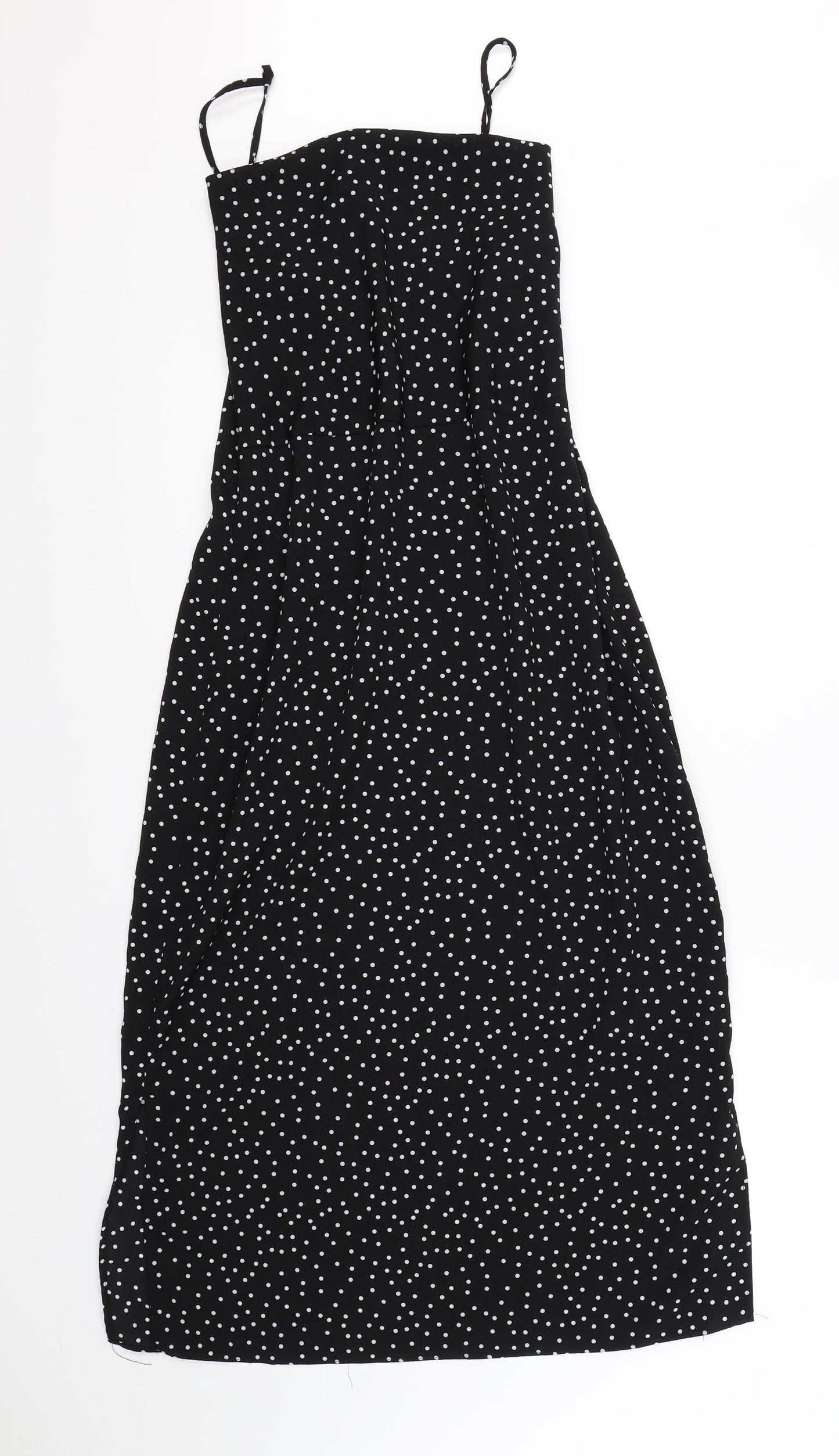 Missguided Womens Black Polka Dot  A-Line  Size 10
