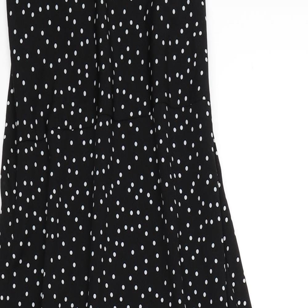 Missguided Womens Black Polka Dot  A-Line  Size 10