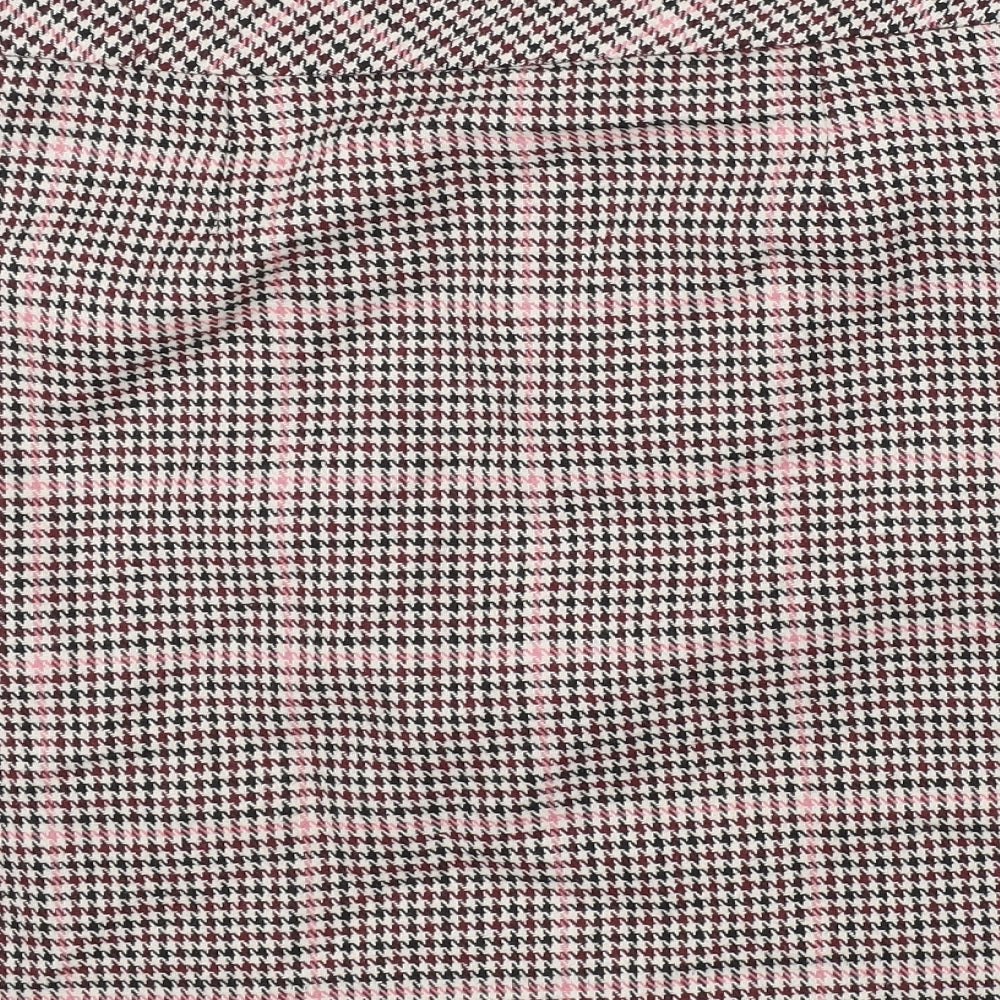 TU Womens Pink Houndstooth  A-Line Skirt Size 12