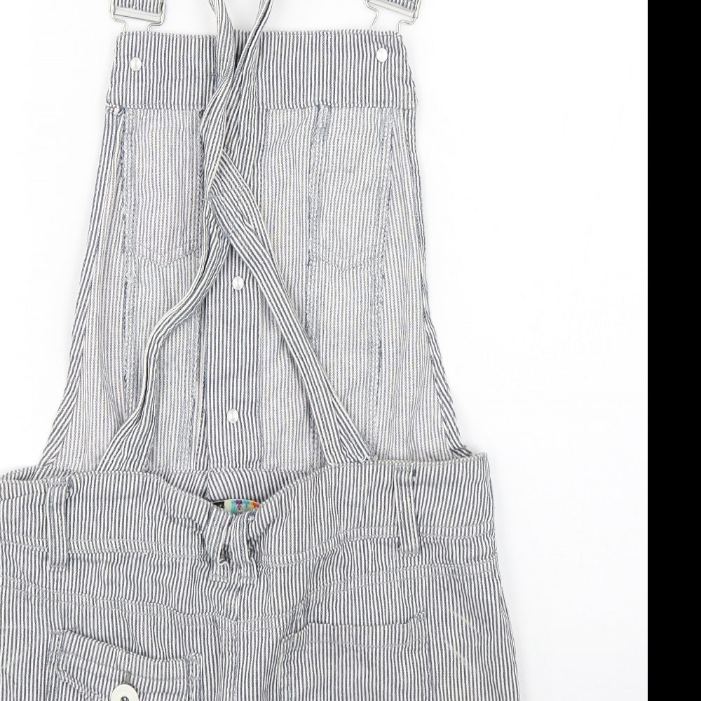 Denim Co Womens Blue Striped  Pinafore/Dungaree Dress  Size 8
