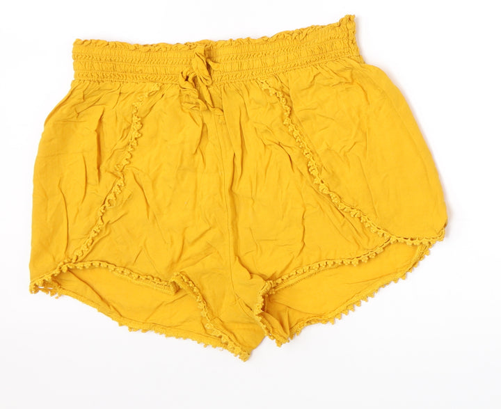 Primark Womens Yellow Hot Pants Shorts Size 10