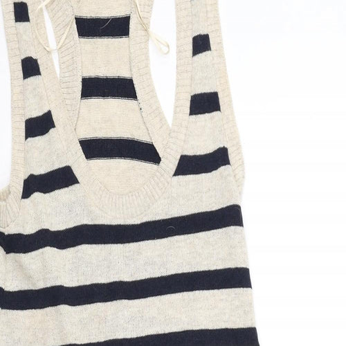 Jane Norman Womens Beige Striped  A-Line  Size 8