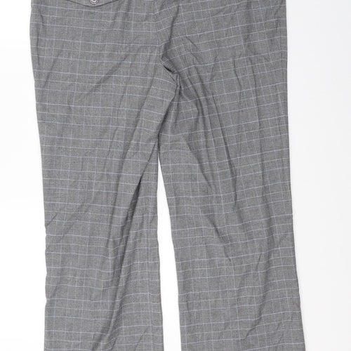 CC Womens Grey Check  Dress Pants Trousers Size 14 L27 in