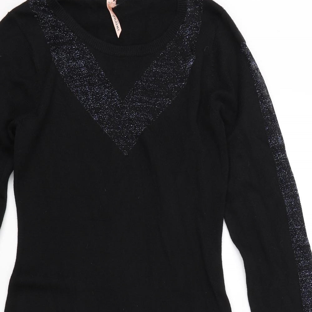 Sweewe Womens Black   Jumper Dress  Size L