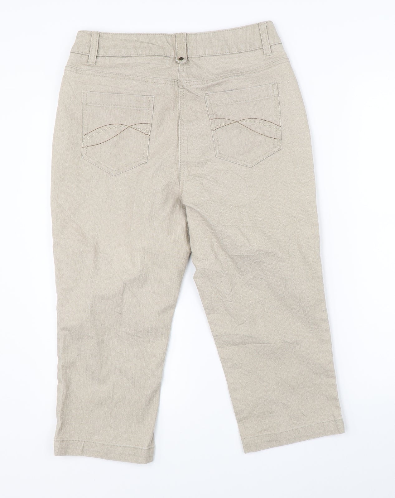 Soon Womens Beige   Cropped Trousers Size 12 L20 in