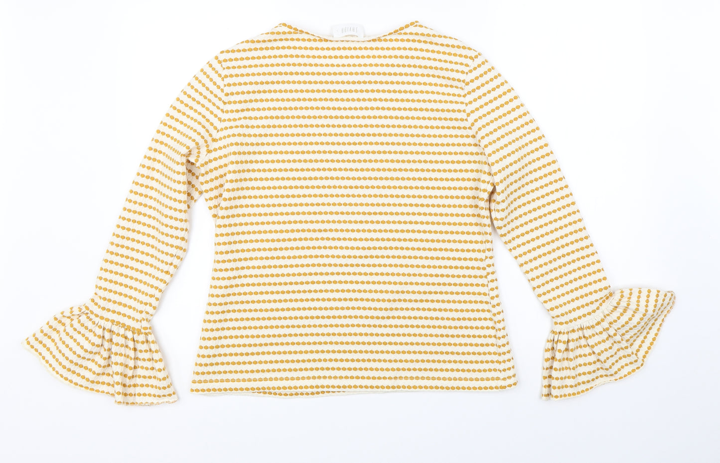Savida Womens Yellow Striped  Basic Blouse Size L