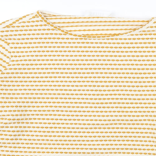 Savida Womens Yellow Striped  Basic Blouse Size L