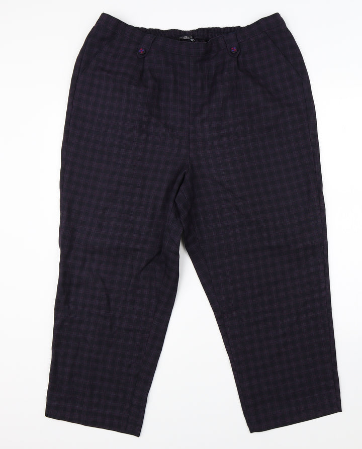 BM Womens Purple Check Dress Pants Trousers Size 18 L23 in