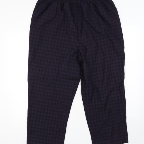 BM Womens Purple Check  Dress Pants Trousers Size 18 L23 in